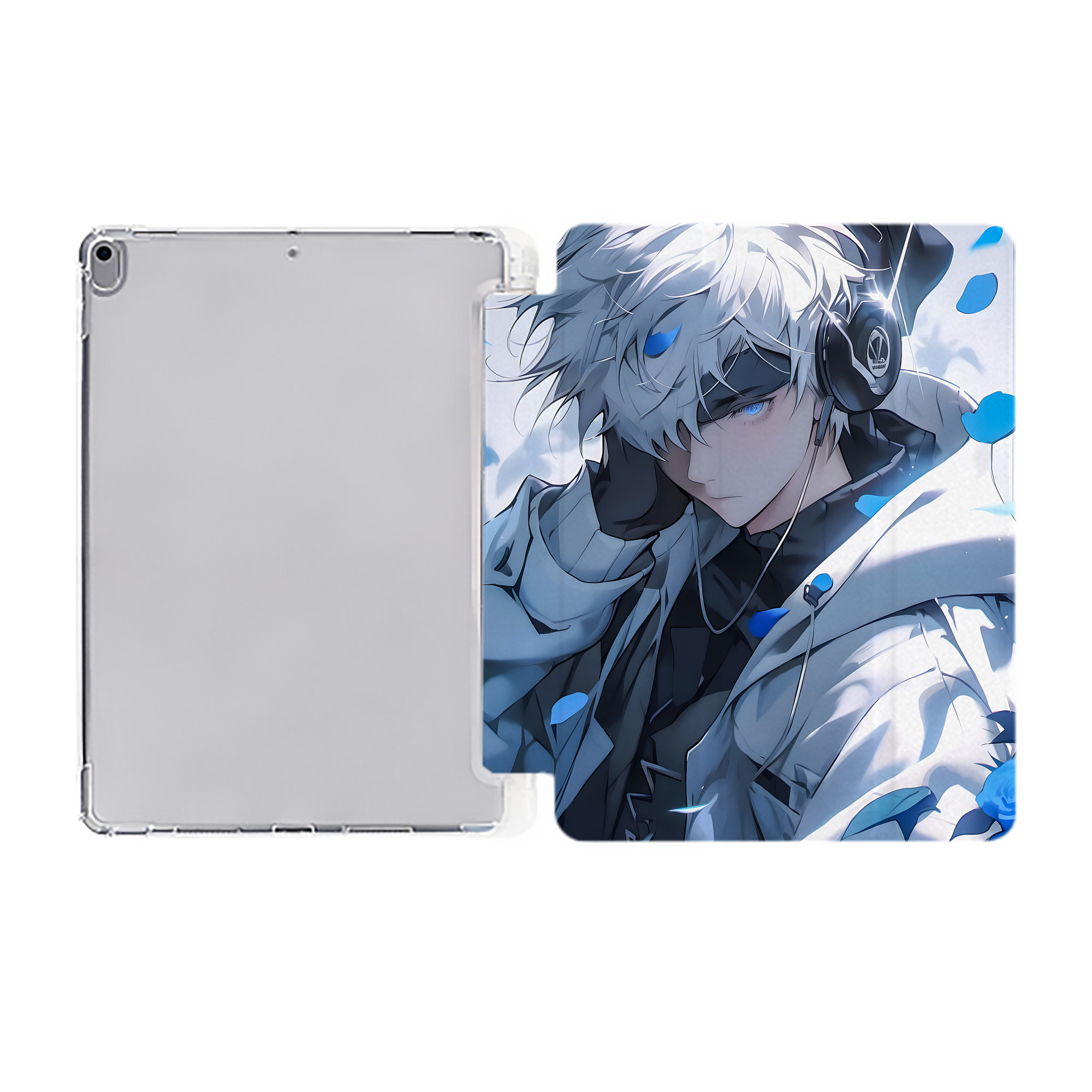 （画像用） 呪術廻戦 Jujutsu Kaisen IPad ケース ペン収納付き 三つ折りスタンド PUレザー×シリコン 対応機種9.5/10.5/10.9インチ